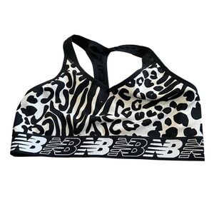New Balance Black and White Sports Bra